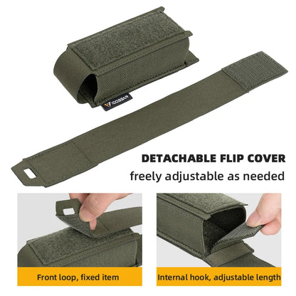 Tactical Molle Flashlight Holder Magazine Pouch Multiuse Portable Tool Flashbang Pouch for Duty Belt Backpack 35133