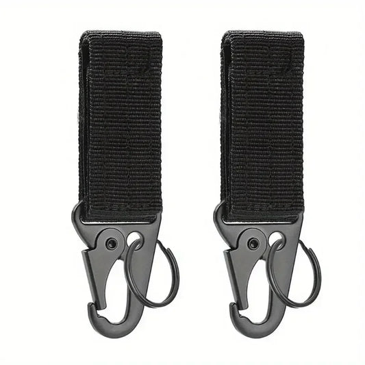 Nylon Waist Bag Hiking Phone Bag Tactical Fanny Pack Metal Clip Hook Set Hunting Climbing Tactical Gear Hook with Keychain