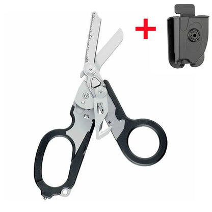 Multifunction XIAOTREE First Aid Tactical Folding Scissors Outdoor Survival Tool Combination Tactical Scissors Stainless Steel