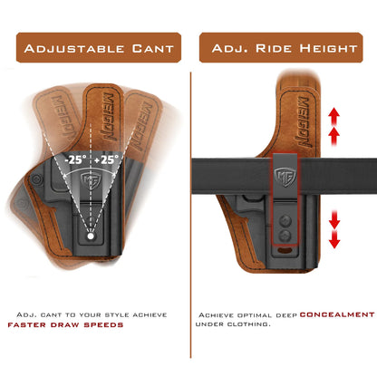 Echelon Holster with Comfort Pad IWB Kydex Leather Hybrid Holster for 9Mm Springfield Armory Echelon 4.0C inside Concealed Carry
