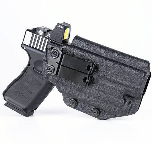 IWB Kydex Holster for Glock 19 19X 23 25 32 44 45 with Olight Baldr S Tactical Flashlight inside Waistband Concealed Carry