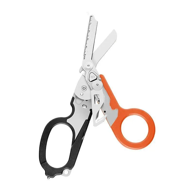 Multifunction XIAOTREE First Aid Tactical Folding Scissors Outdoor Survival Tool Combination Tactical Scissors Stainless Steel