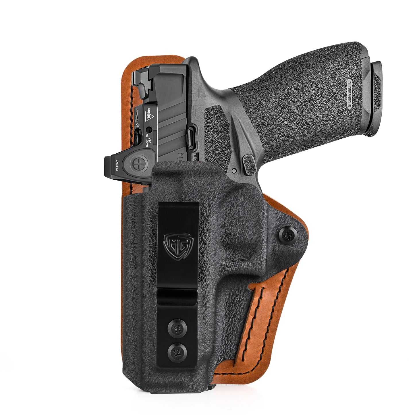 Echelon Holster with Comfort Pad IWB Kydex Leather Hybrid Holster for 9Mm Springfield Armory Echelon 4.0C inside Concealed Carry