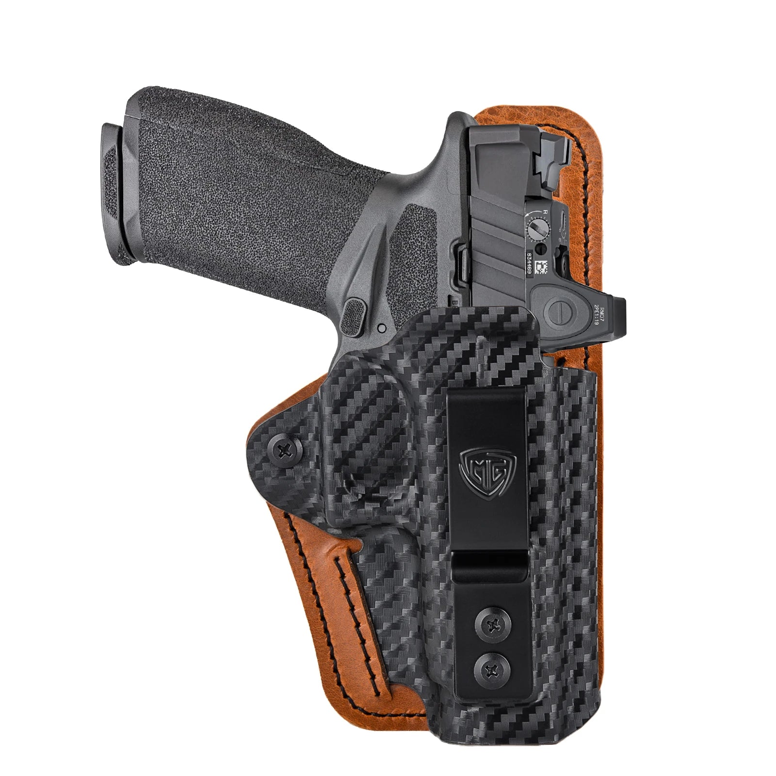 Echelon Holster with Comfort Pad IWB Kydex Leather Hybrid Holster for 9Mm Springfield Armory Echelon 4.0C inside Concealed Carry