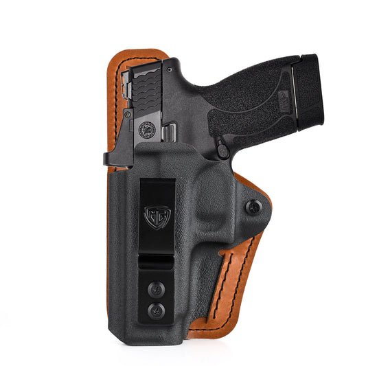 S&W M&P Shield 9Mm Holster with Comfort Pad, IWB Kydex Leather Hybrid Holster for Smith & Wesson M&P Shield/Plus Concealed Carry