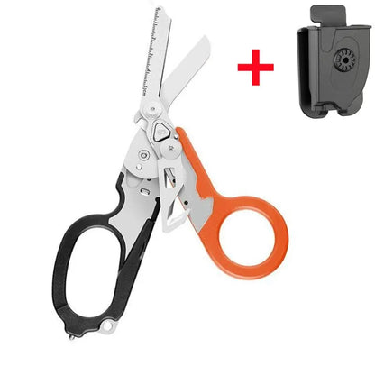 Multifunction XIAOTREE First Aid Tactical Folding Scissors Outdoor Survival Tool Combination Tactical Scissors Stainless Steel