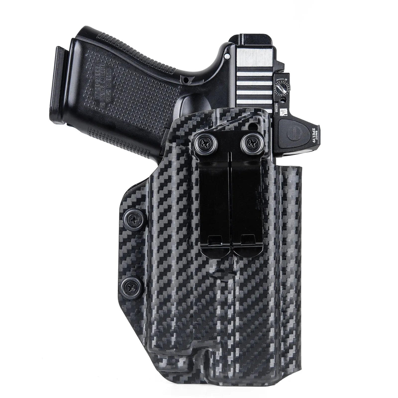 IWB Kydex Holster for Glock 19 19X 23 25 32 44 45 with Olight PL MINI 2 Valkyrie Flashlight inside Waistband Concealed Carry